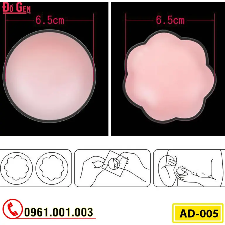 Miếng Dán Nhũ Hoa - Dán Ti Ngực Silicon Cao Cấp (AD-005)