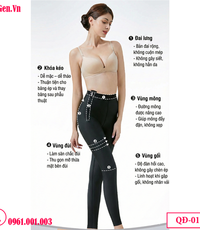 Quần Gen Định Hình Sau Phẩu Thuật Hút Mỡ Cao Cấp QĐ-011— Chuẩn Y Khoa