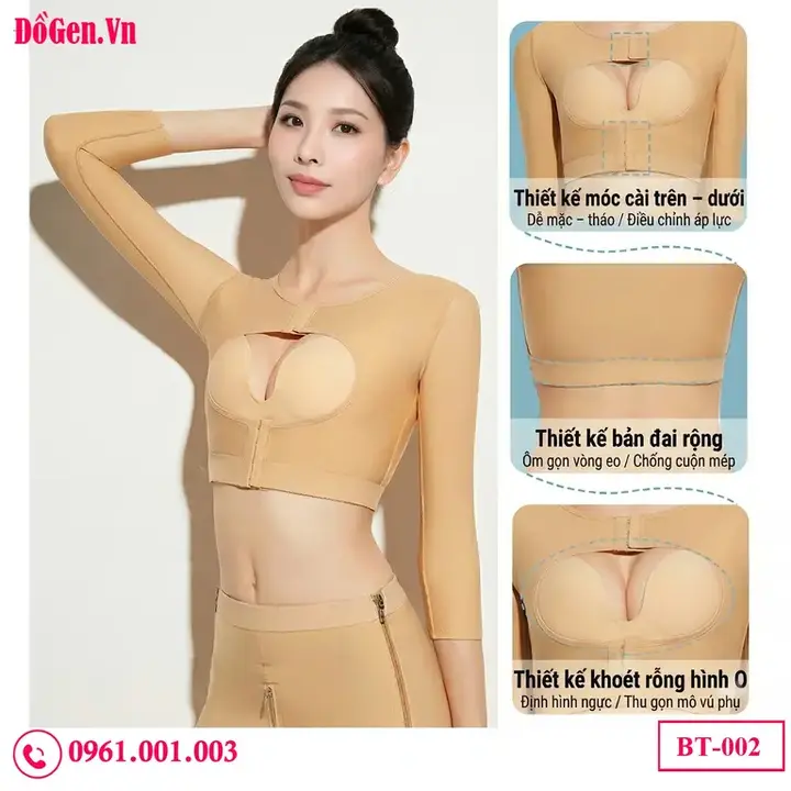 Áo nịt cánh tay nữ tàng hình hoàn hảo dưới các lớp áo sơ mi mỏng nhẹ.
