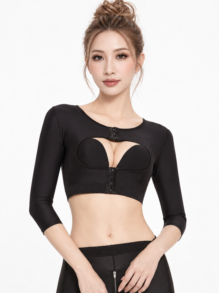 Áo gen định hình bắp tay và thân trên PL21 Casvico màu đen