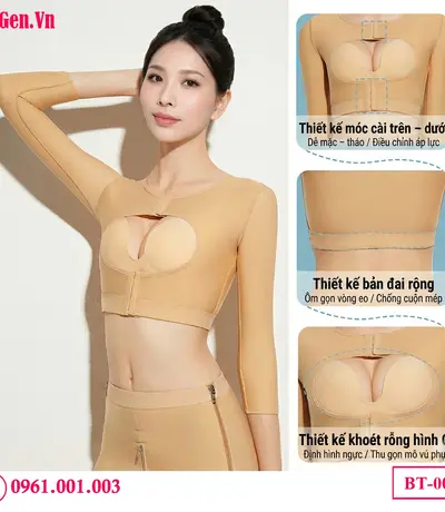 Áo nịt cánh tay nữ tàng hình hoàn hảo dưới các lớp áo sơ mi mỏng nhẹ.