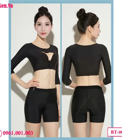 Gen bắp tay tay dài nịt nách ôm trọn và che phủ hoàn toàn khuyết điểm mỡ thừa.