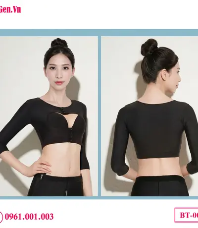 Áo ép bắp tay liền áo ngực thiết kế 2 trong 1 tiện dụng cho chị em mặc hàng ngày.