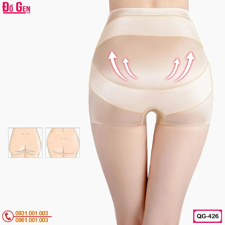 Quần Gen Nịt Bụng Dưới Có Đùi Cho Phụ Nữ Sau Sinh Màu Đen QĐ-426