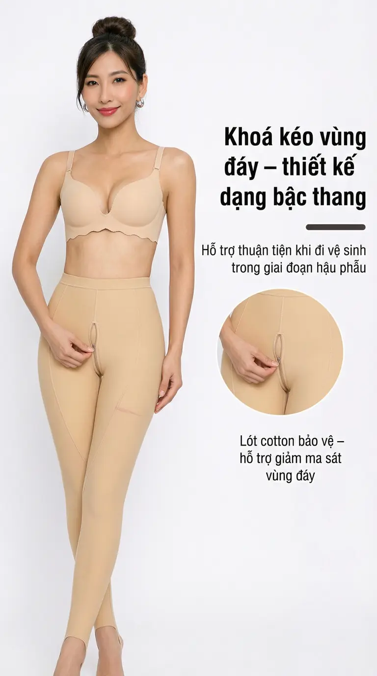 quần gen ép mỡ bụng đùi hậu phẫu
