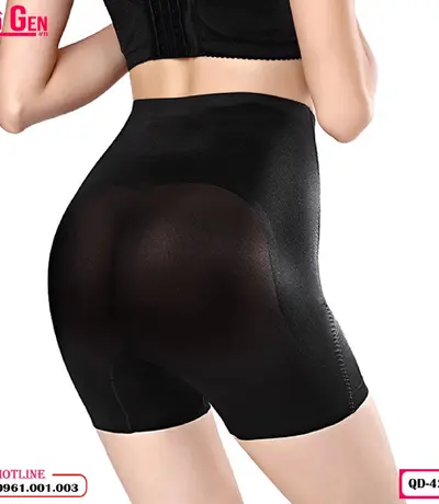 Quần Gen Nịt Bụng Dưới Có Đùi Chống Cuộn Cao Cấp Màu Đen QĐ-427