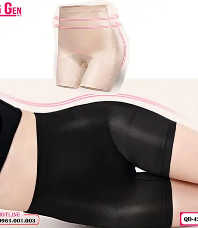 Quần Gen Nịt Bụng Dưới Có Đùi Chống Cuộn Cao Cấp Màu Đen QĐ-427