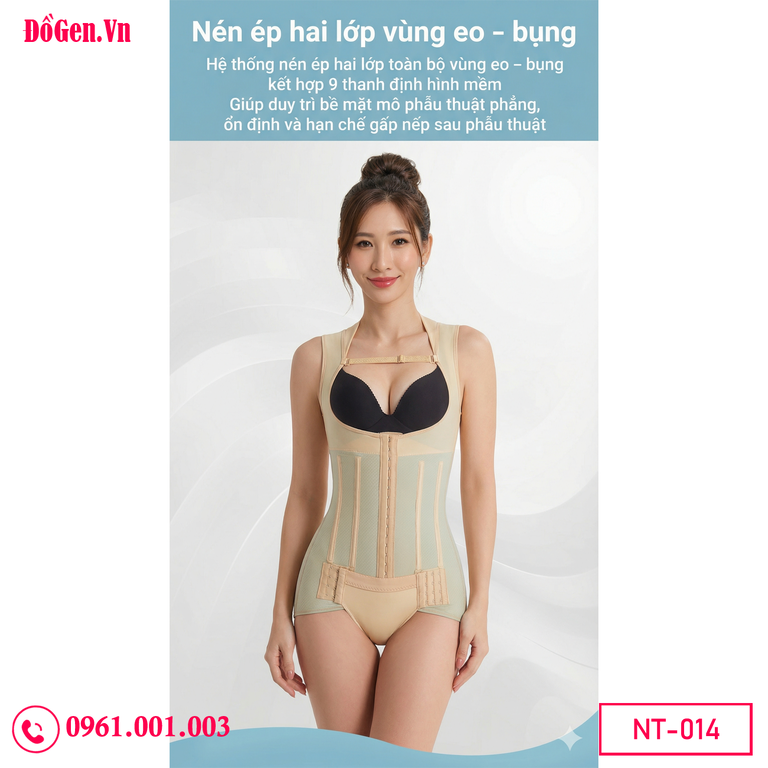 Mẫu áo gen hậu phẫu sau hút mỡ thoáng khí giúp mặc lâu không bí bách