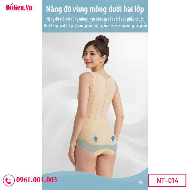 Áo gen hậu phẫu sau hút mỡ liền thân hỗ trợ giữ form body sau thẩm mỹ