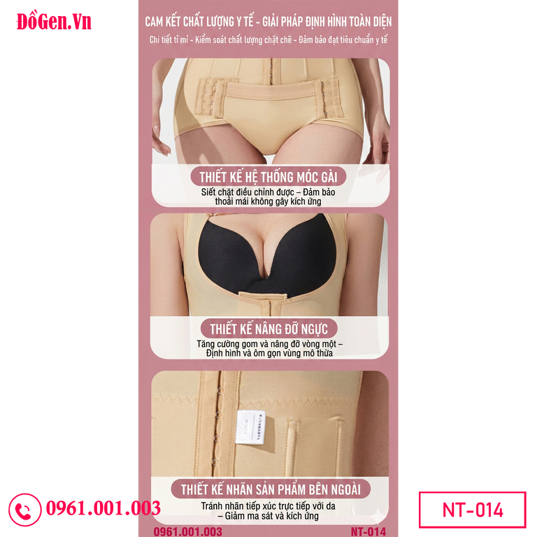 Áo gen hậu phẫu sau hút mỡ màu nude giúp mặc kín đáo dưới quần áo