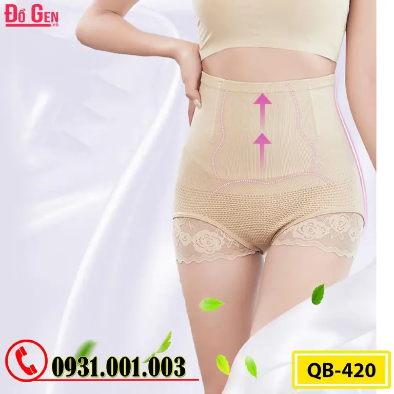 Gen Nịt Bụng - Quần Lót Gen Định Hình Cao Cấp Chống Cuộn Thu Gọn Vòng Eo (Cod: QB-420)