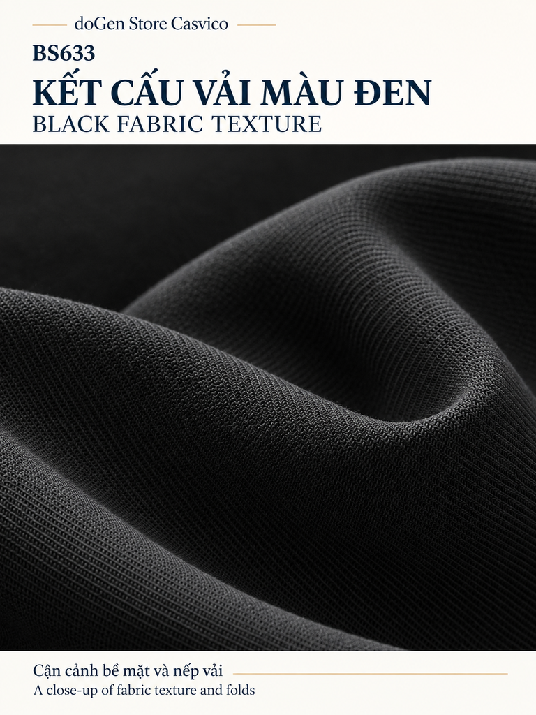 Close-up of Black fabric texture and folds in a BS633 poster