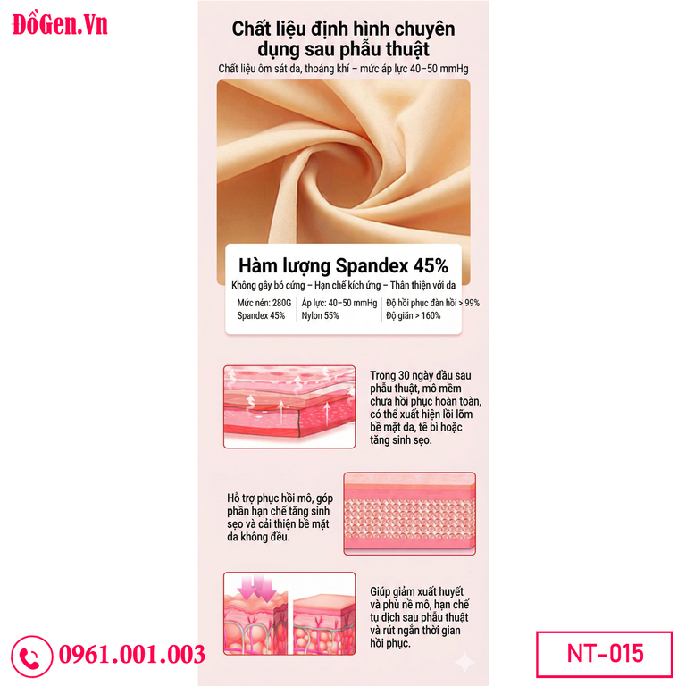 Áo gen sau phẫu thuật giúp giữ form vùng bụng