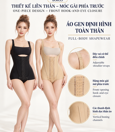 Two models wearing BS633 in Black and Nude side by side, with strap and closure close-ups