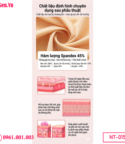 Áo gen sau phẫu thuật giúp giữ form vùng bụng