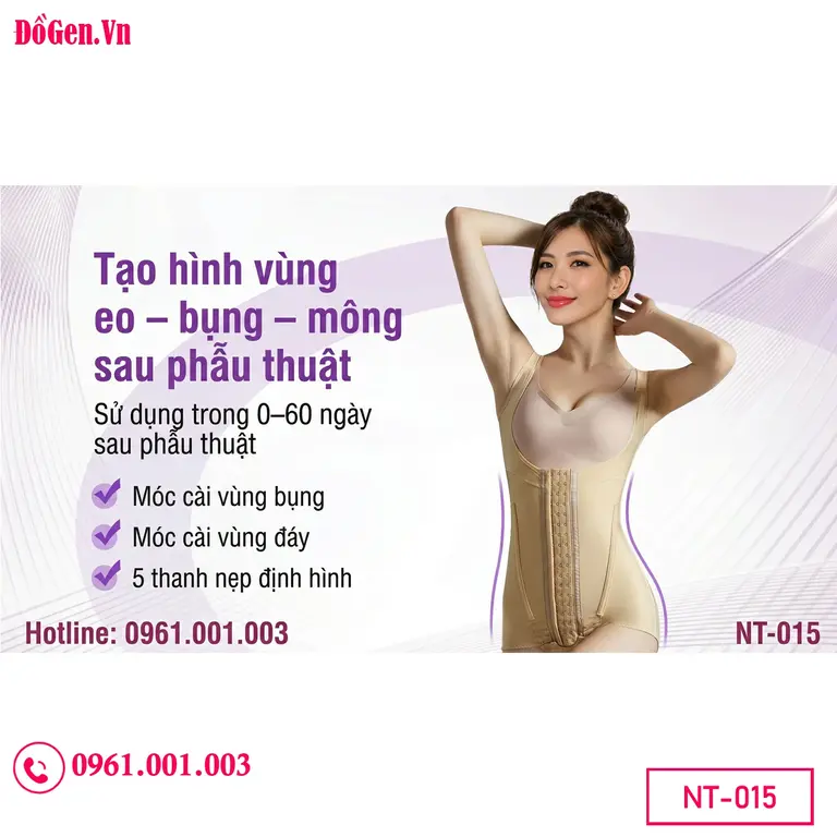 Áo gen liền thân sau phẫu thuật định hình bụng eo mông