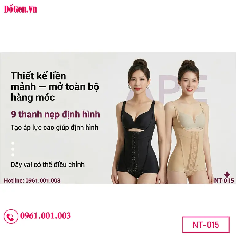 Áo gen body shaping sau hút mỡ giữ dáng eo thon gọn