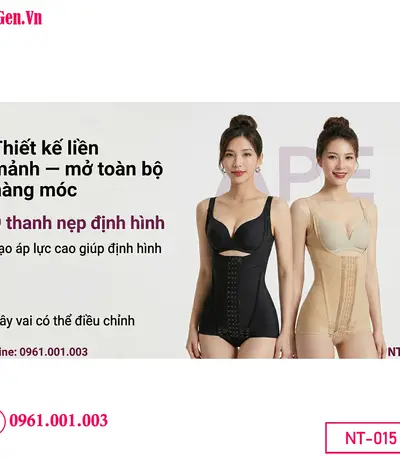 Áo gen body shaping sau hút mỡ giữ dáng eo thon gọn