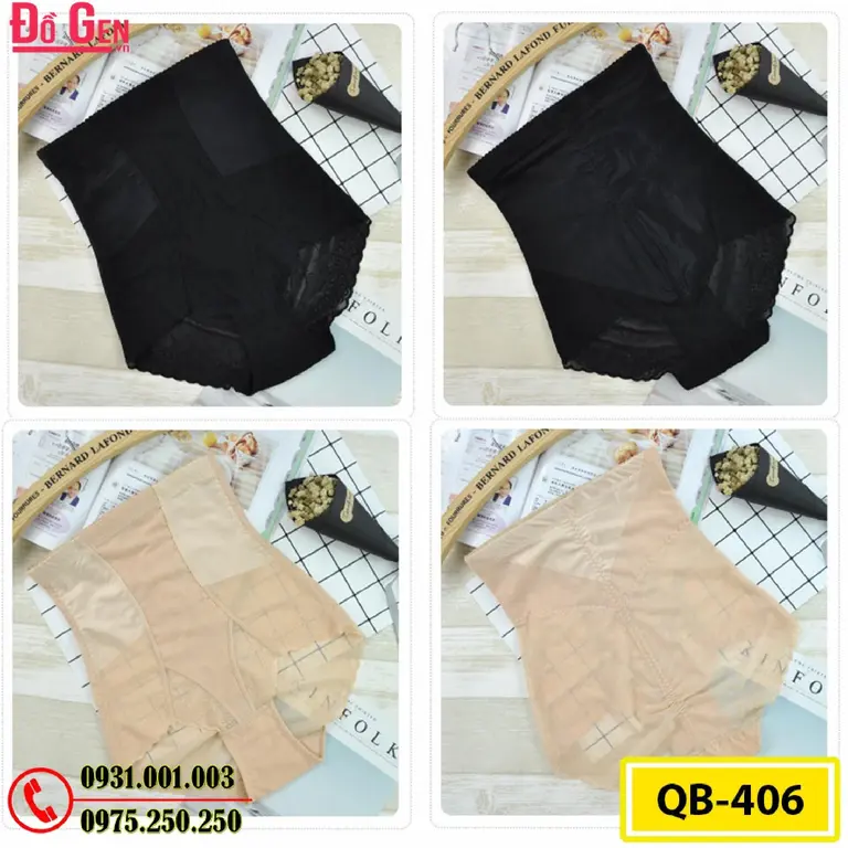 Quần Gen Lót Định Hình Chống Cuộn Thon Eo Thon Đùi Nâng Mông (Cod: QB-406)