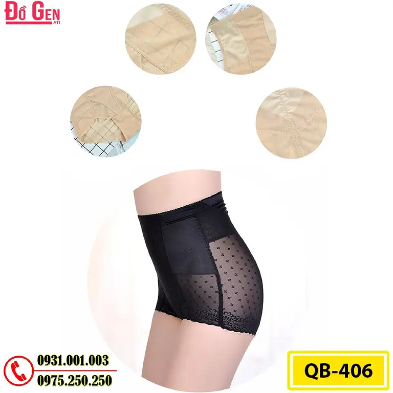 Quần Gen Lót Định Hình Chống Cuộn Thon Eo Thon Đùi Nâng Mông (Cod: QB-406)