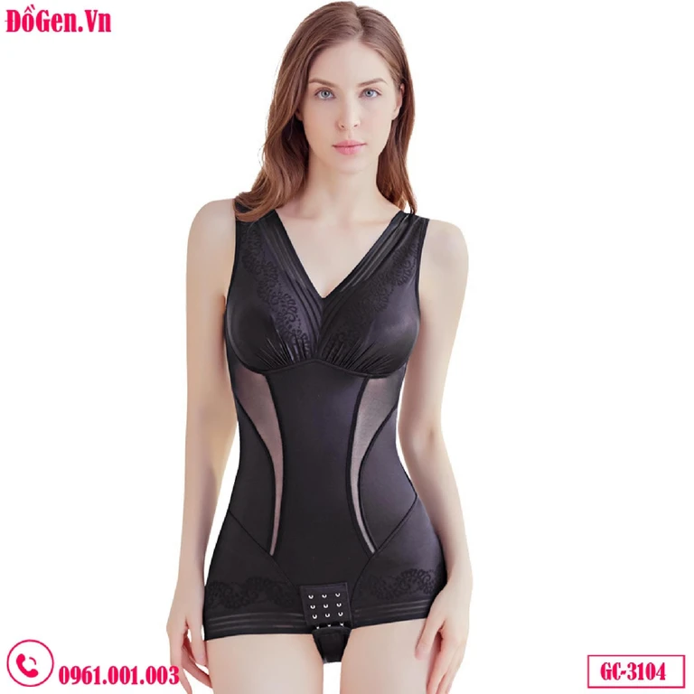 Bộ Đồ Lót Liền Thân Định Hình Nịt Bụng Toàn Thân Cao Cấp Có Sẵn Mút Ngực GC-3104