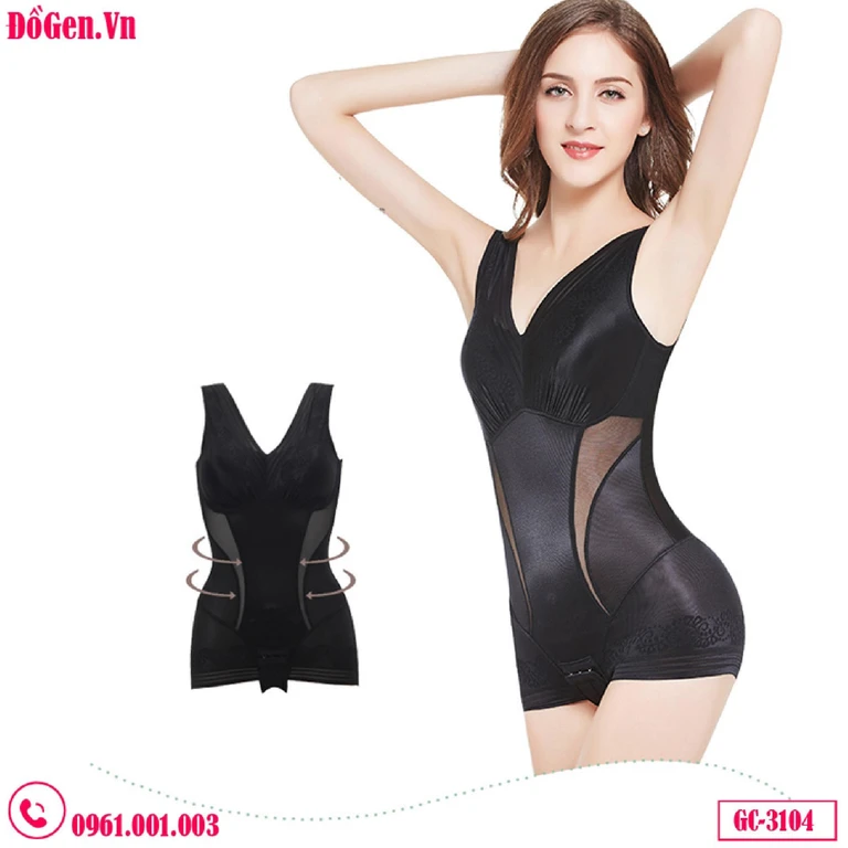 Bộ Đồ Lót Liền Thân Định Hình Nịt Bụng Toàn Thân Cao Cấp Có Sẵn Mút Ngực GC-3104