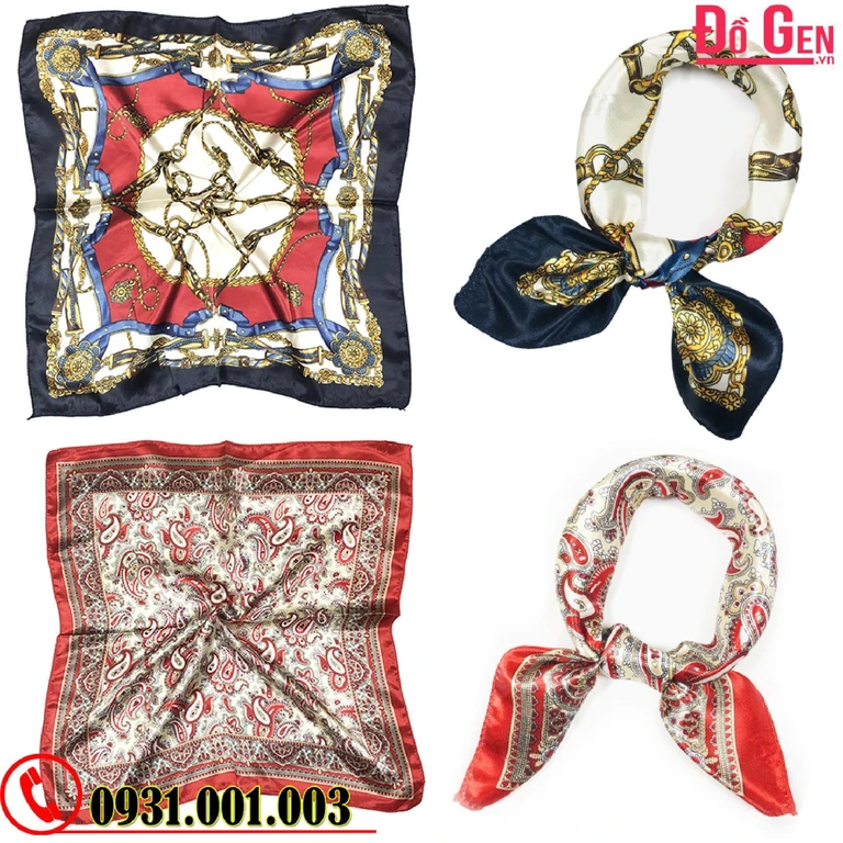 Khăn Turban Vuông Phụ Kiện - Băng Đô Vải Cài Tóc - Quàng Cổ (Nhiều Mẫu)