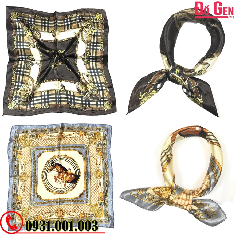 Khăn Turban Vuông Phụ Kiện - Băng Đô Vải Cài Tóc - Quàng Cổ (Nhiều Mẫu)