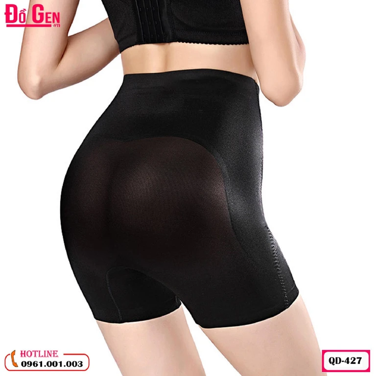 Quần Gen Nịt Bụng Dưới Có Đùi Chống Cuộn Cao Cấp Màu Đen QĐ-427